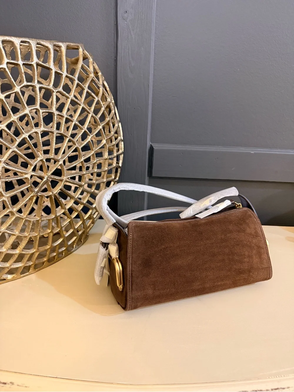 NWT Coach Mini Haversack in Brown Suede